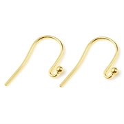 Ørekrog med kugle. 14k guld belagt. 20 mm. 1 par